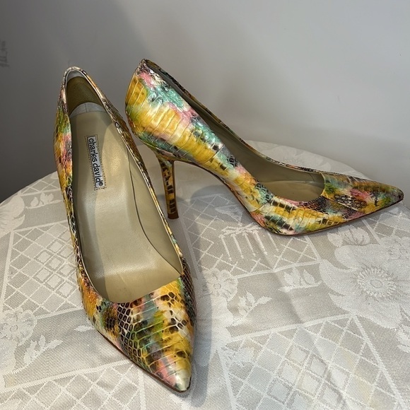 Charles David Sz 8.5 Snakeskin Pumps Heels - Picture 3 of 13